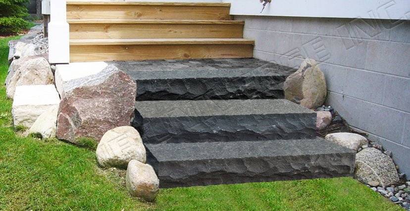 basalt natural stone steps